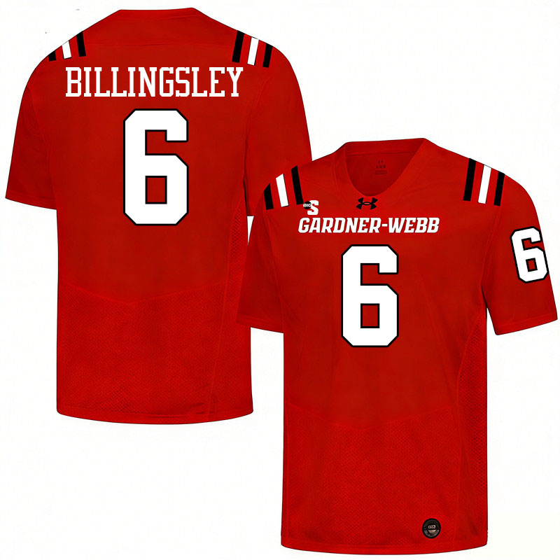 Gardner-Webb Runnin' Bulldogs #6 Que Billingsley College Football Jerseys,Uniforms-Red